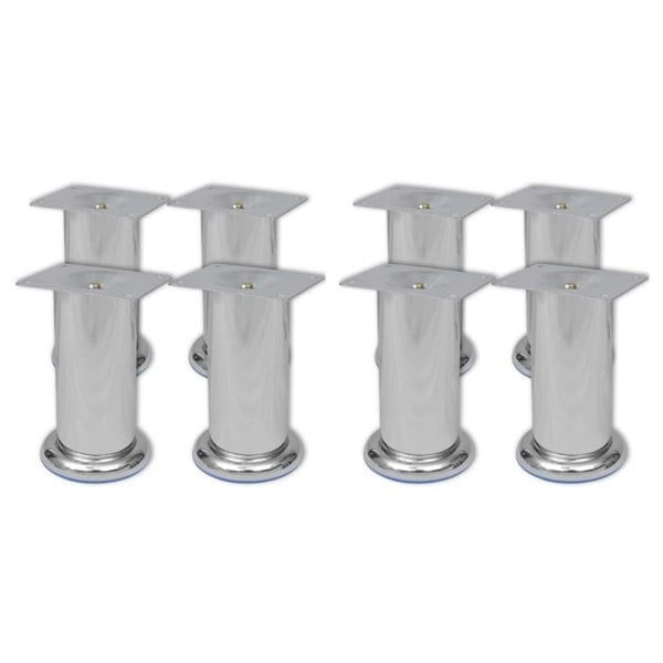 Berkfield Sofa Legs 8 pcs Round Chrome 120 mm