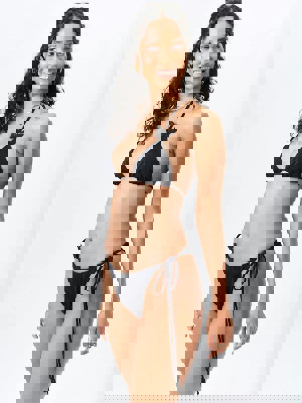 Gini London Black Butterfly Detail Triangle Bikini Top