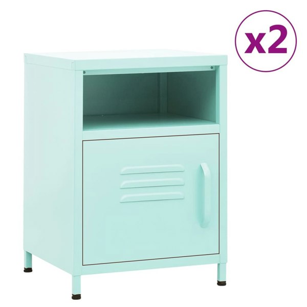 Berkfield Nightstands 2 pcs Mint 35x35x51 cm Steel