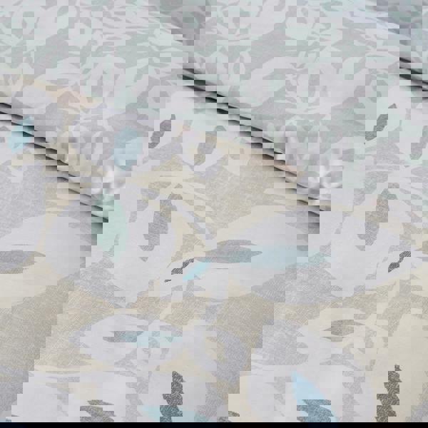 Catherine Lansfield Inga Leaf Reversible Duvet Cover Set Natural