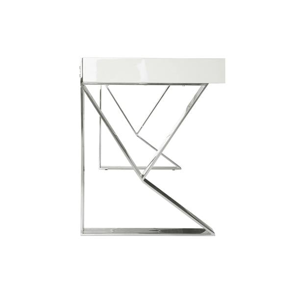 Angel Cerdá White Wood and Chromed Steel Desk 3014