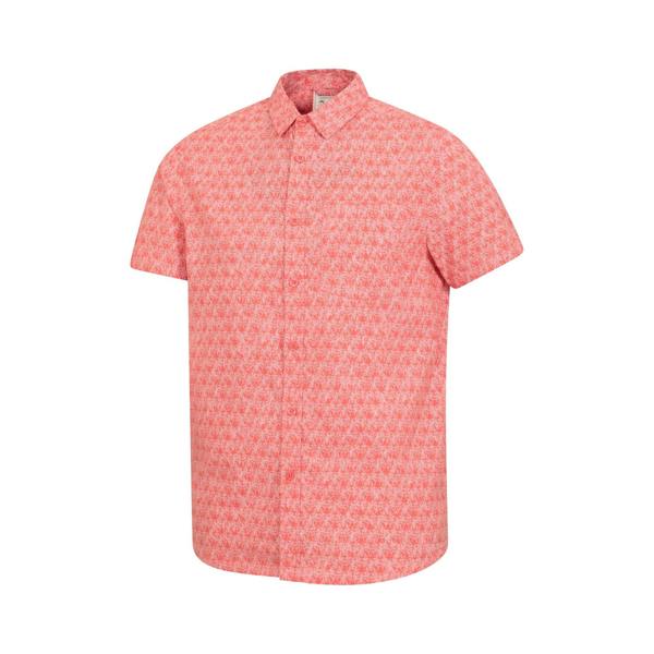 Mountain Warehouse Mens Preston Illustration Leaves Shirt - Coral - 