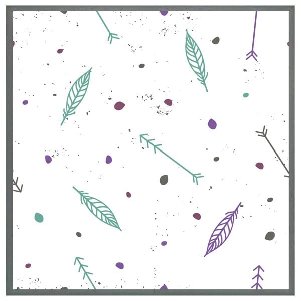 Benjamin Tate Design Cute cartoon pattern with feathers and arrows in boho style (Picutre Frame)