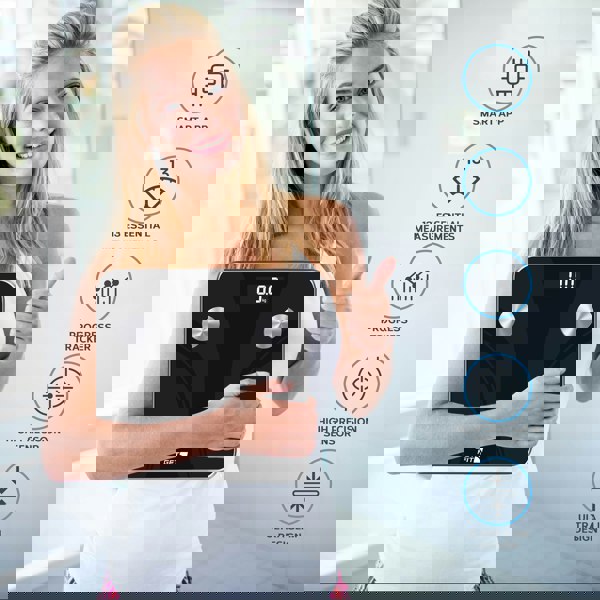 Get Fit Smart Bathroom Scales Digital Body Weighing Scale Connect IOS/Android