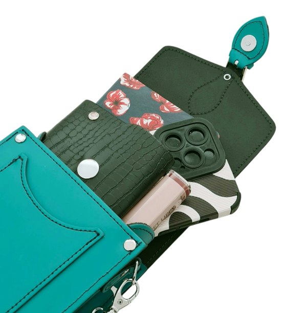 Zatchels Handmade Leather Festival Phone Bag - Teal