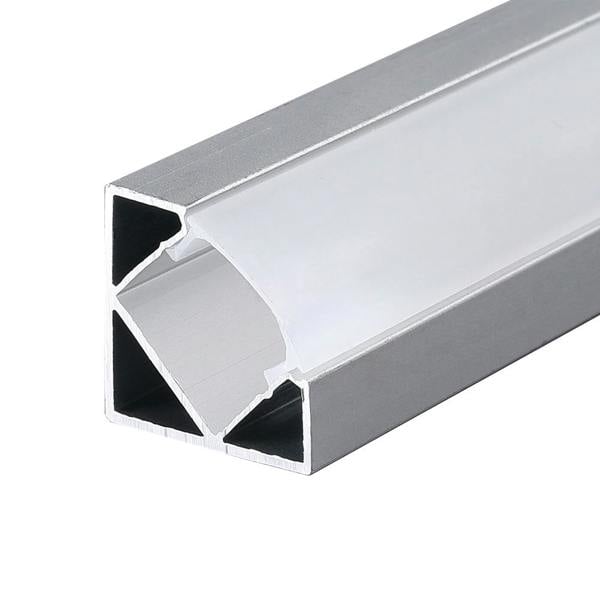 ENER-J 25.21mm x 17.5mm Corner Aluminum Profile with PC Cover - 2m Kit (0.9mm Thickness) (Pack of 4)