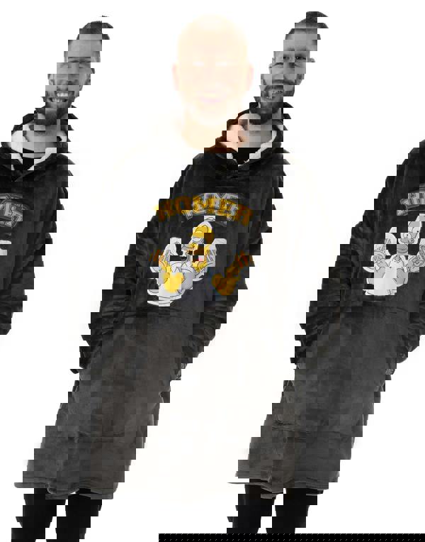 The Simpsons Mens Black Homer Blanket Hoodie (One Size)