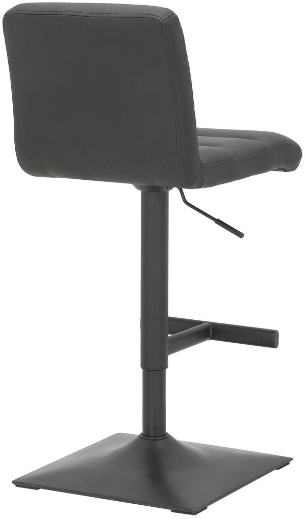 Lamboro Luscious Kitchen Bar Stool, Matt Black Footrest & Base, Height Adjustable Swivel Gas Lift, Breakfast Bar & Home Barstool, Black