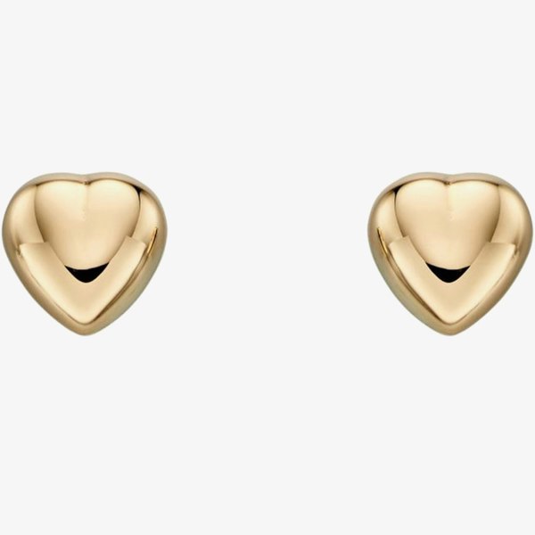 T. H. Baker 9ct Yellow Gold Heart Stud Earrings GE2213