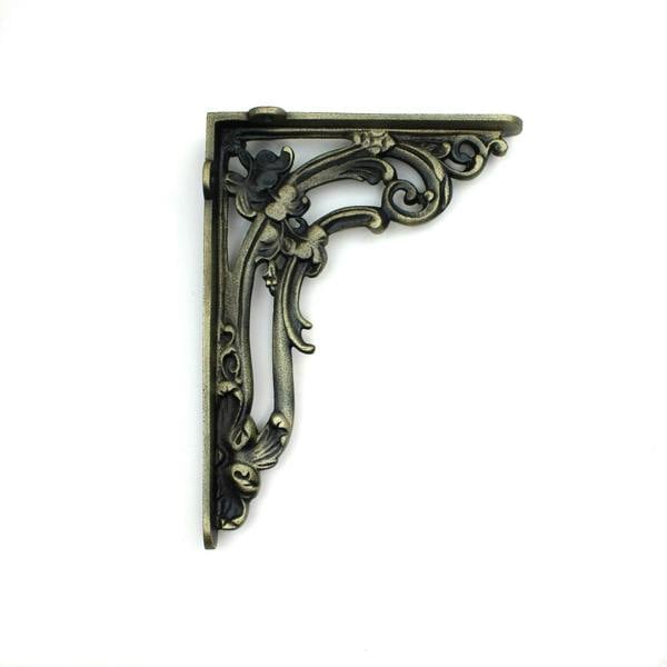 Oakcrafts Pair of Victorian Scroll Leaf Shelf Brackets 