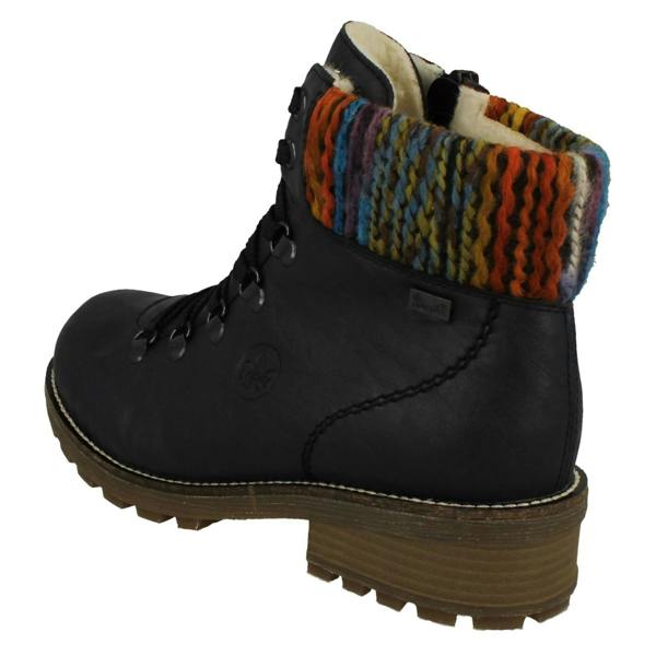 Rieker Ladies Rieker Knitted Cuff Rieker-Tex Warmlined Ankle Boots Z0445