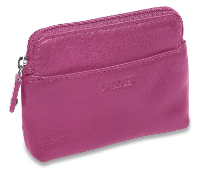 SADDLER Compact Leather Zip-Top Purse "Pia" – Handmade by Saddler | RFID Protected & Gift Boxed | Multi-Functional Card, Coin & Key Holder