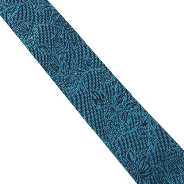 Paul Smith narrow silk tie in a monochrome floral jacquard pattern