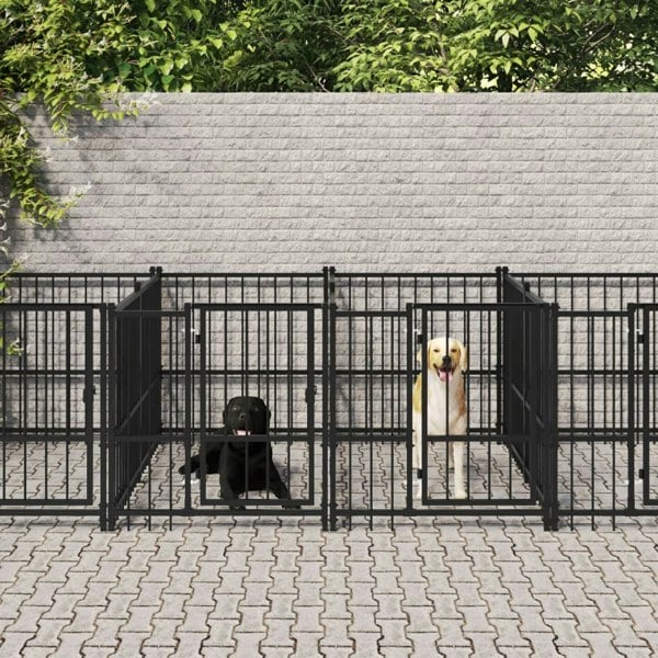Berkfield Outdoor Dog Kennel Steel 15.02 m�__