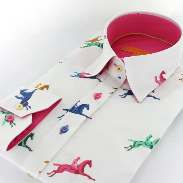 HORSE AND RIDER  WOMENS  PRINT SHIRT - Premium Men's Patterned Shirt by Claudio Lugli | Bold Design, Tailored Fit, Best Printed Shirts