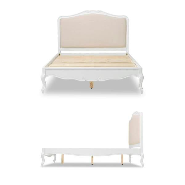 Statement Furniture Juliette White Bed Frame French Style with Upholstered Headboard 4ft6 5ft 6ft