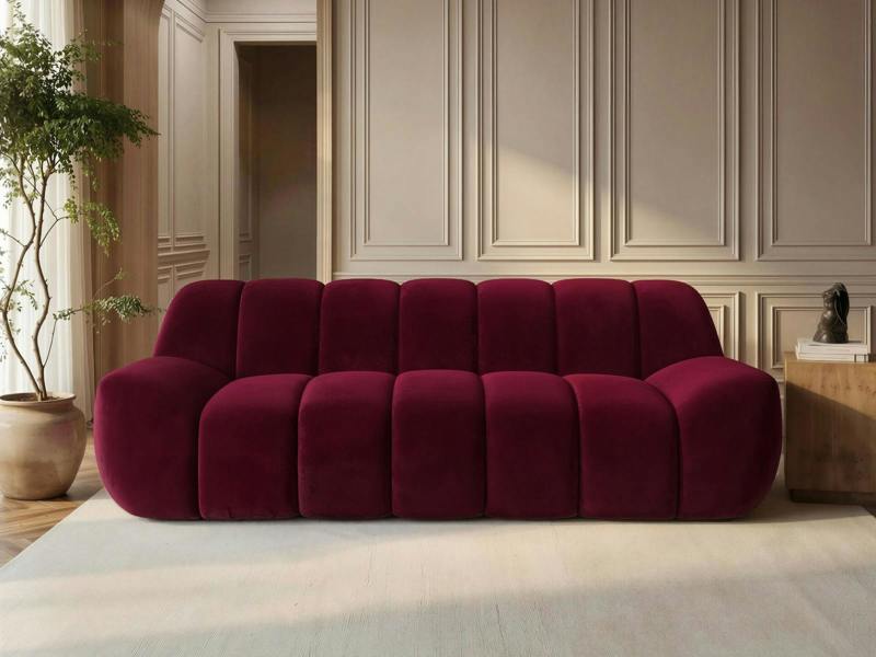 Macy Large 3 Seater Sofa Burnt Burgundy Velvet
