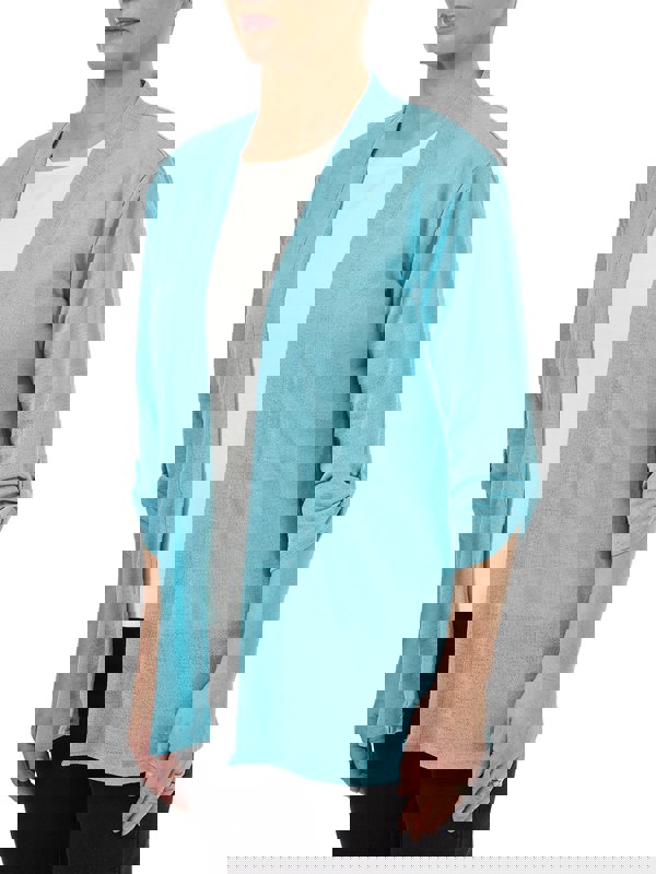 PennyPlain Roll Up Sleeve Cardigan - Turquoise