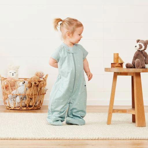 ergoPouch - Organic All Year Short Sleeved 2 in 1 Sleeping Suit Bag - Sage - 1.0 TOG