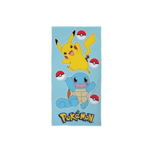 Pokemon - Pikachu and Squirtle with Poke Balls Towel (140cm x 170cm)