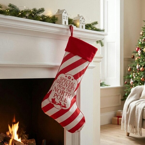 Garden Greatness Candy Cane Striped Special Delivery Stocking