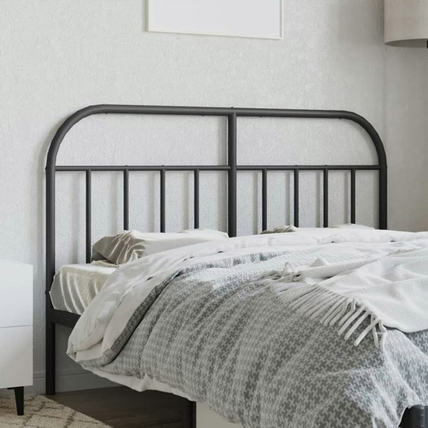 Berkfield Metal Headboard Black 140 cm