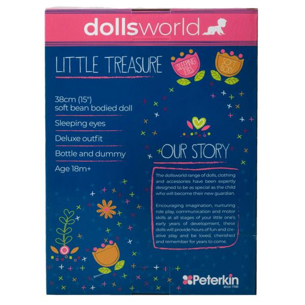 Dolls World Little Treasure - 38cm Soft Bean Bodied White Boy Doll - For ages 18 months+