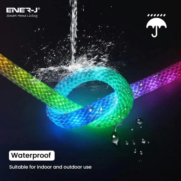 ENER-J NeonTwist RGBIC Braided Rope Light 5 m Kit with Remote