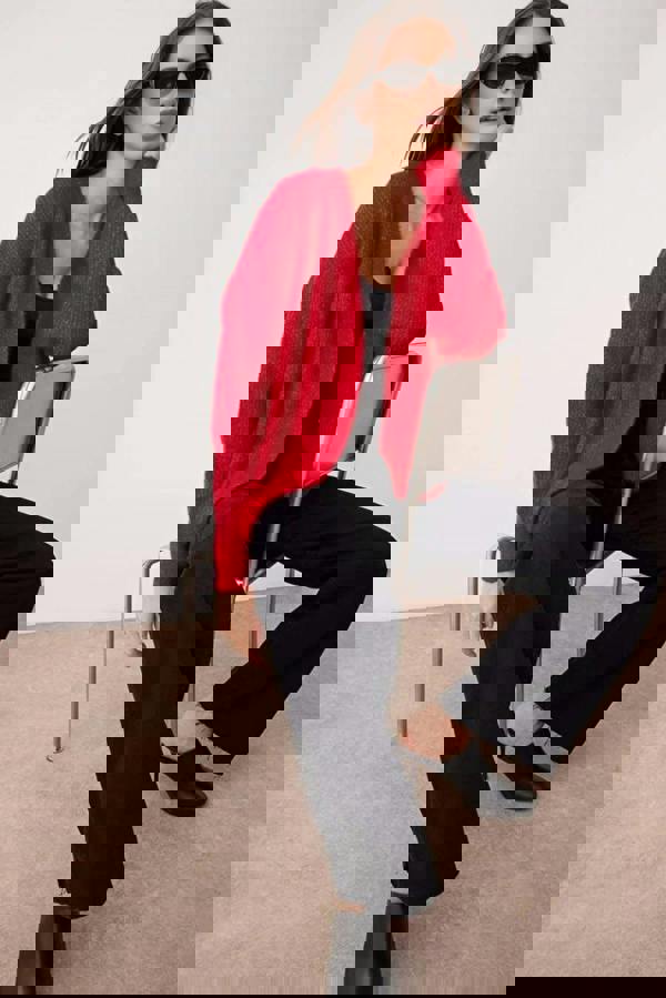 WOVCOR Soft Textured Pocket Detailed Knit Cardigan