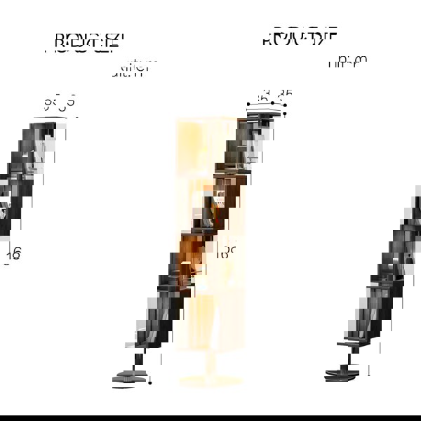 Rit Concept Anastasov Rotating Bookshelf, Corner Bookshelf, Solid Wood, With Light