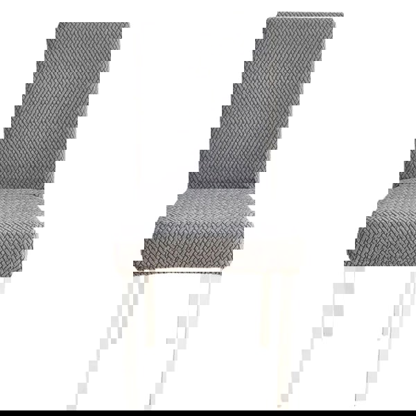 Anyseat Dark Grey Knitted Design Elastic Chair Cover for Dining Room