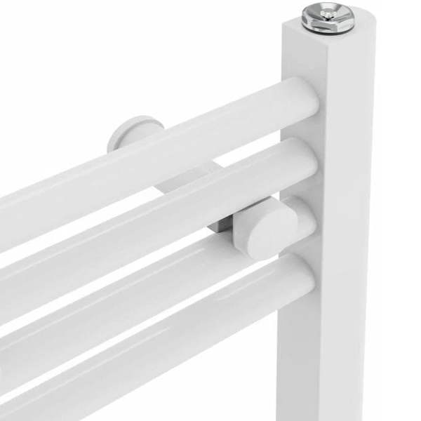 MYHOMEWARE 300 x 600 mm White Electric Bathroom Towel Rail Radiator Heater With AF Thermostatic Electric Element Pre-Filled