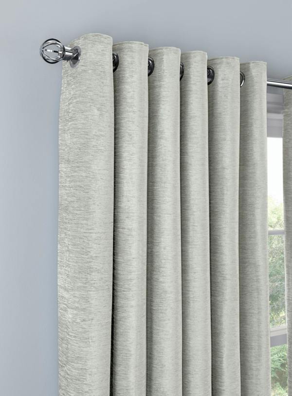 Smart Living Chenille Eyelet Curtain - Cream