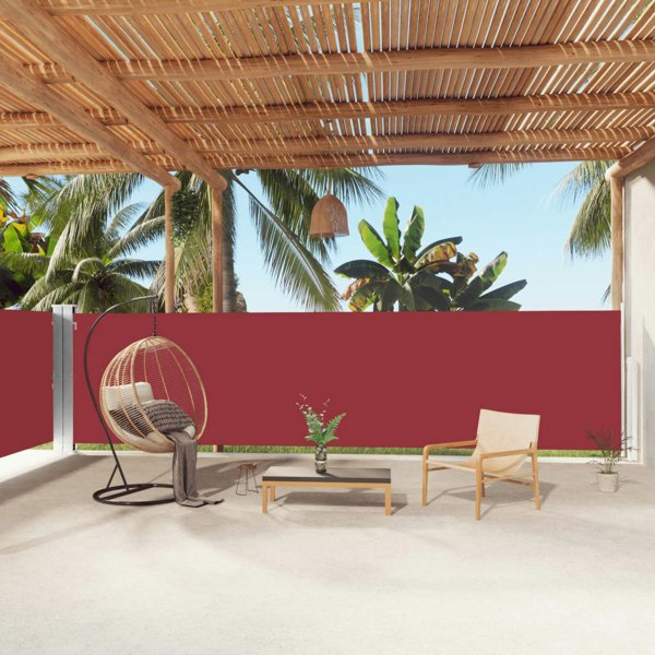 Berkfield Retractable Side Awning Red 160x1000 cm