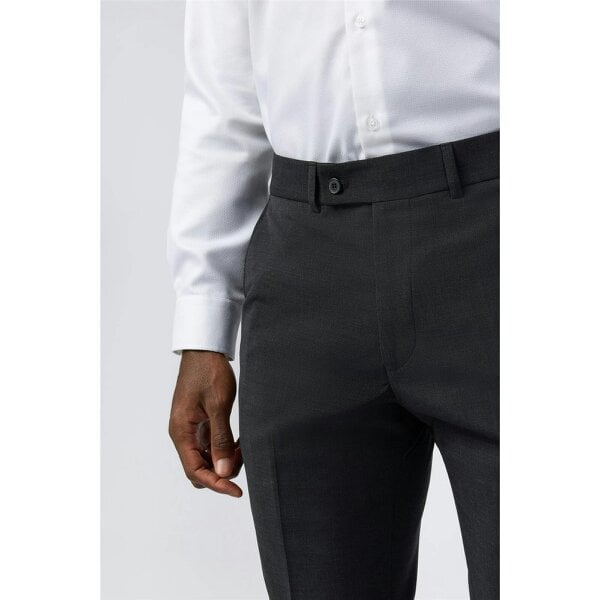 Alexandre Silver Alexandre Tailored Fit Charcoal Wool Blend Stretch Trousers