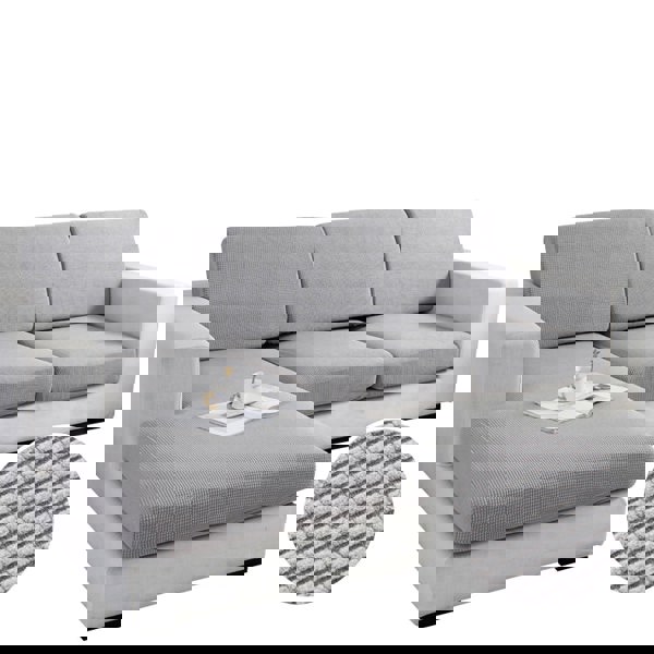 Anyseat Sofa Cover Gray Polyester Thick Stretchable Cushion For Living Room 1Pc Enlarge Size 130-160cm