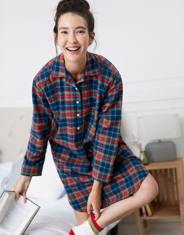 Women's Brushed Cotton Nightshirt – Cairngorm Tartan - British Boxers