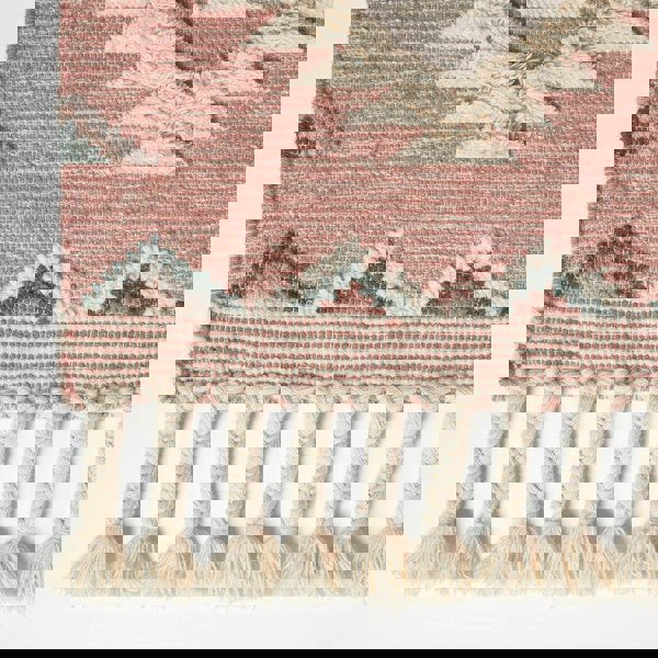 HOMESCAPES Pali Pink Kilim Wool Rug