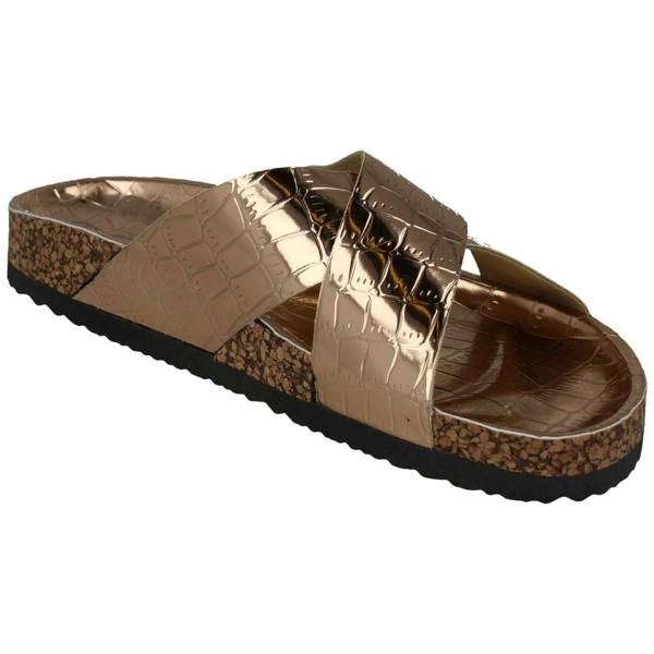 Spot On Ladies Spot On Open Toe Slip On Mule