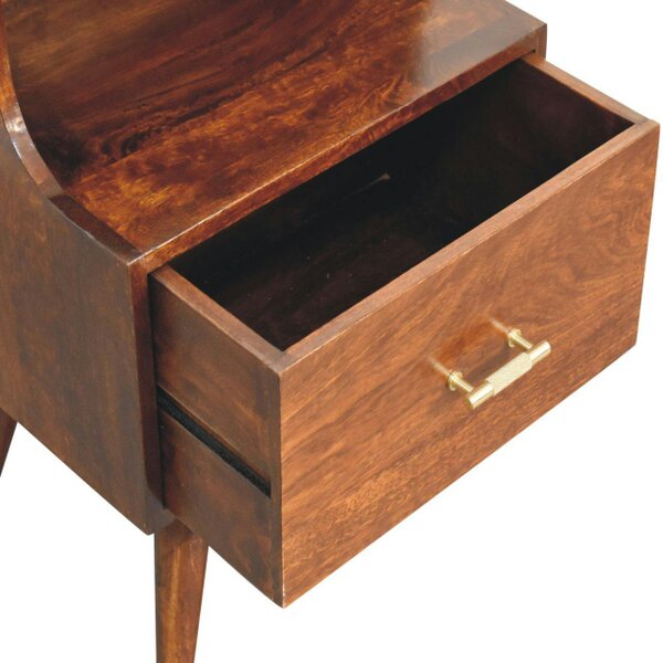 Wyld Haus Cortona Antique Mango Wood Raised Back Bedside Table