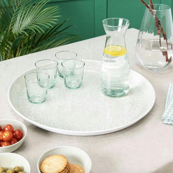 Floral And Geometric Serving Tray - alternative angle