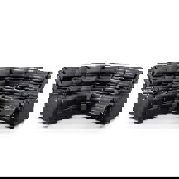 Furnishings For Less Leather 5 Seater Reclining Corner Sofa + Drinks Tray