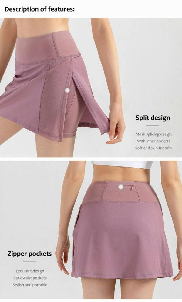 Anniou Women's Split Tennis Skirt