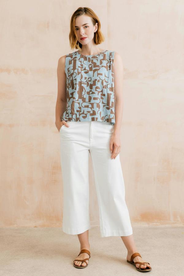 Lily & Me Isla Stretch Twill Crop Trousers White