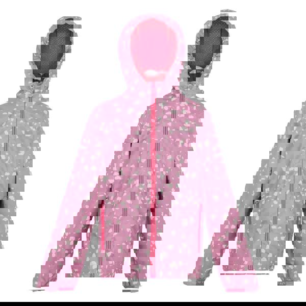 Regatta Childrens/Kids Lever II Printed Waterproof Jacket - Lilas/Light Vanilla/Beaujolais