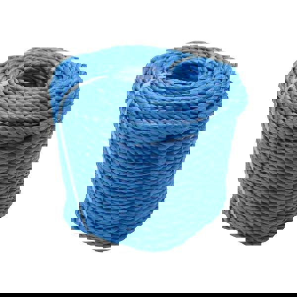 8MM x 220M Blue 3 Strand Polypropylene Rope Coil - Shipping Camping Fender Yacht