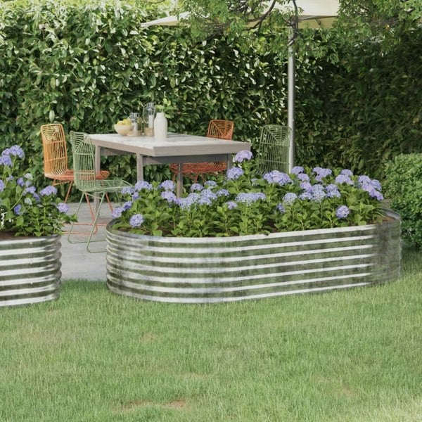 Berkfield Garden Raised Bed Powder-coated Steel 175x100x36 cm Silver