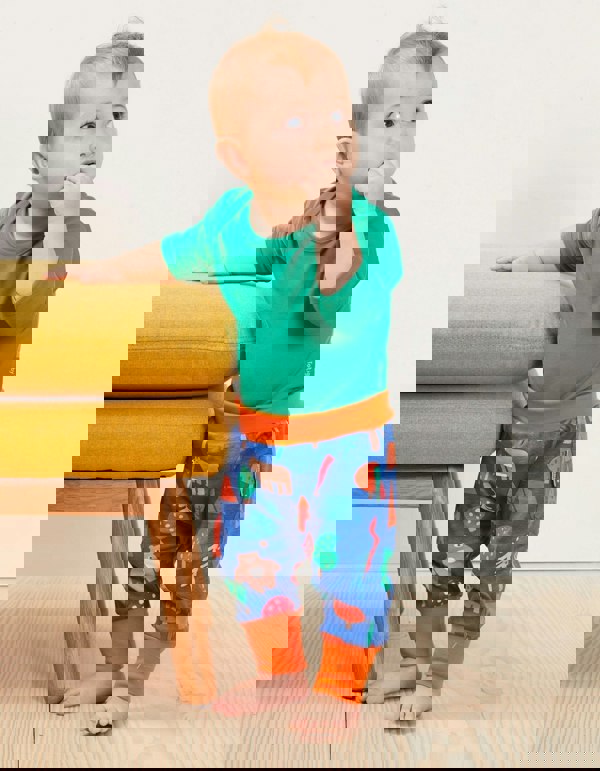 Organic Camping Bear Print Yoga Pants - Toby Tiger UK Retail