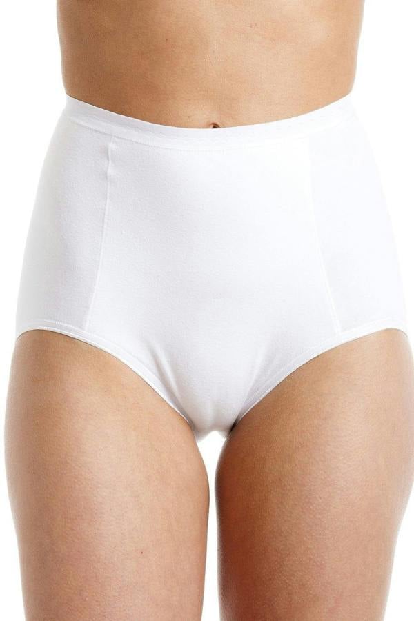 Womens White High Waist Two Pack Control Briefs