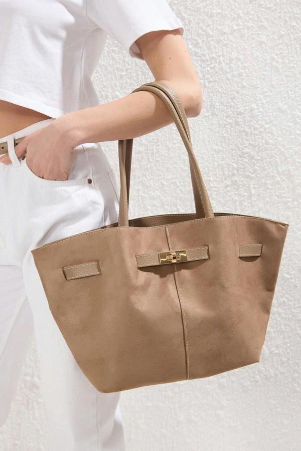 WOVCOR Soft Suede Handle and Crossbody Tote Shoulder Bag